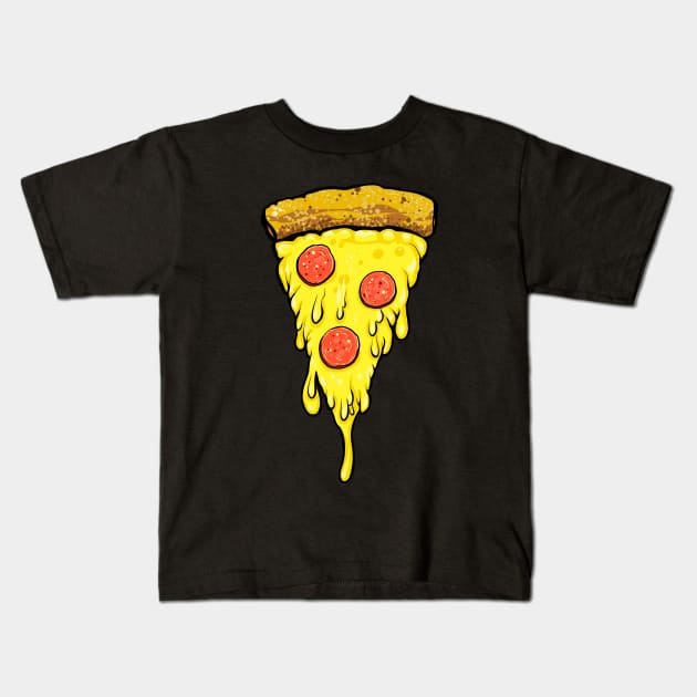 Pizza slice Kids T-Shirt by Saraknid